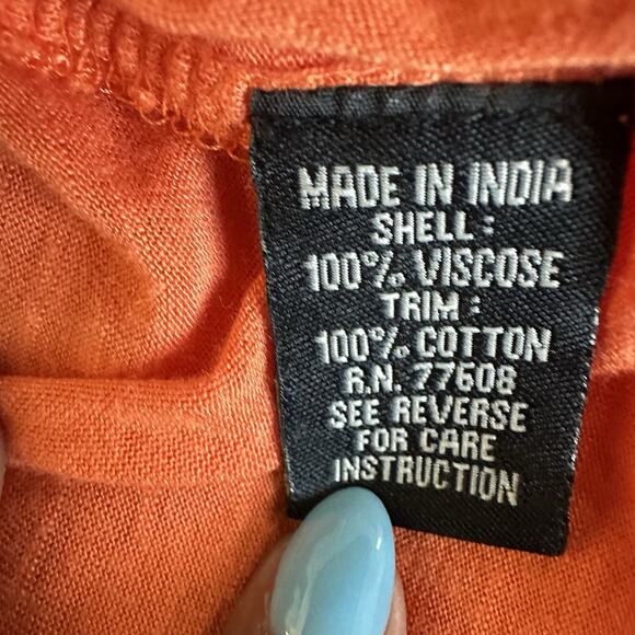 J.‎ Peterman Size XL Blouse Top Orange Button Light Breathable Career  Casual - Picture 6 of 8